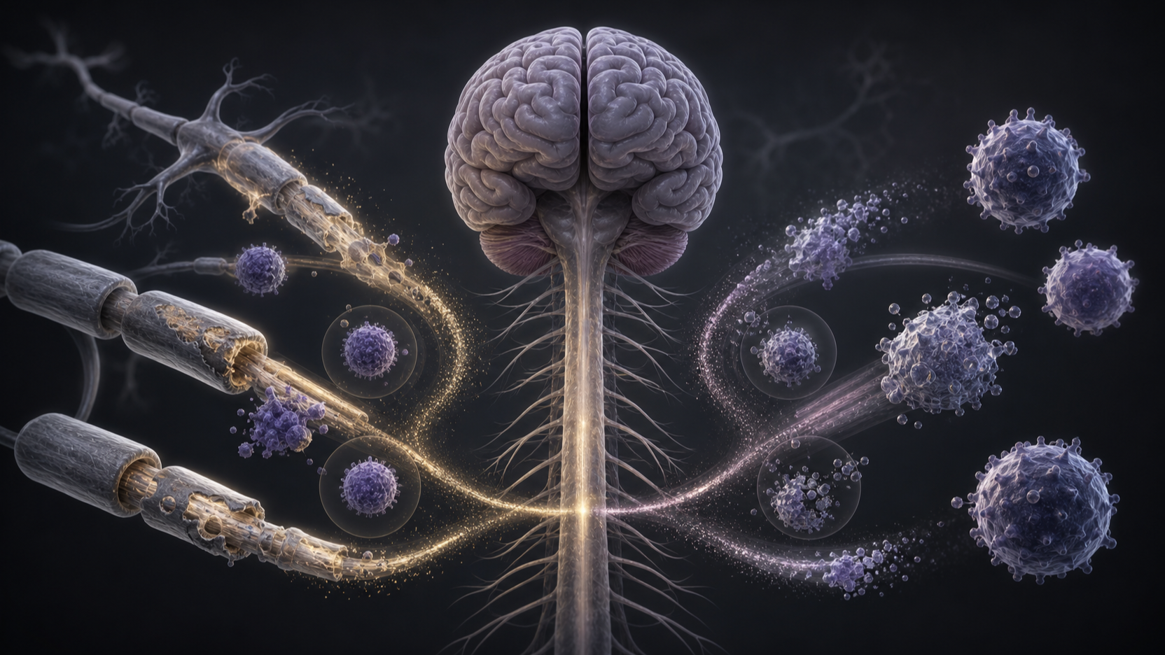 Original medical illustration for: Comparing Ocrelizumab and Ofatumumab for Relapsing Multiple Sclerosis: A Comprehensive Patient Guide