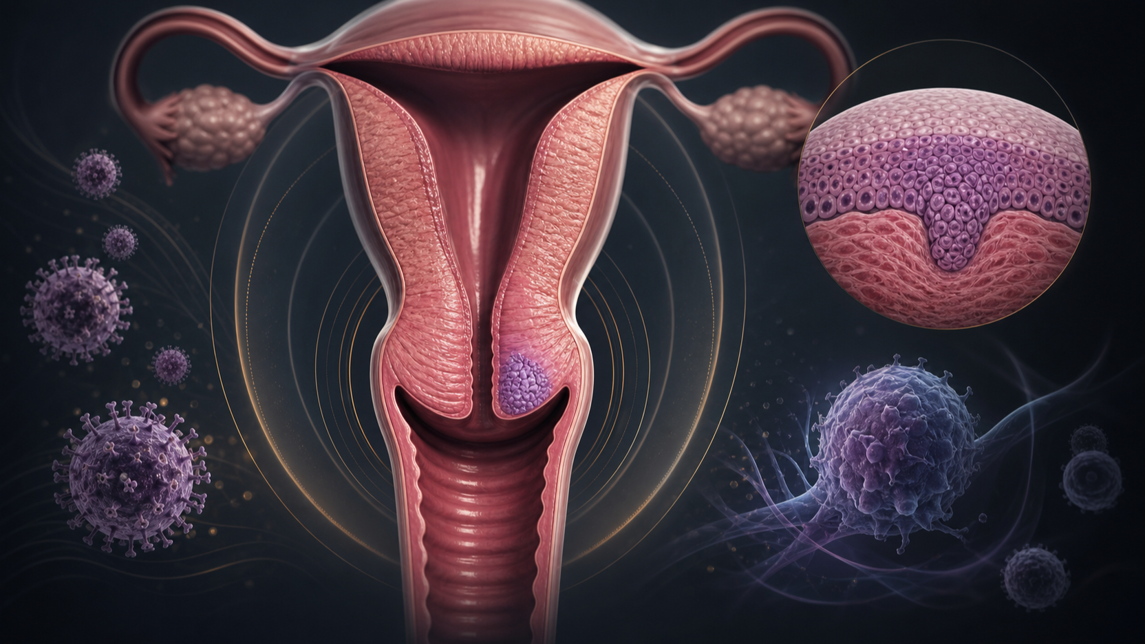 Original medical illustration for: Understanding Cervical Cancer: Prevention, Screening, and Treatment Options