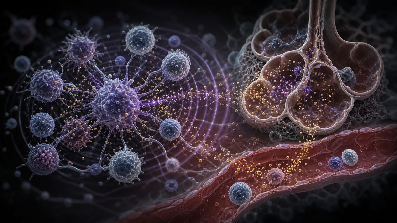Original medical illustration for: Understanding Cytokine Storms: When Your Immune System Becomes the Enemy