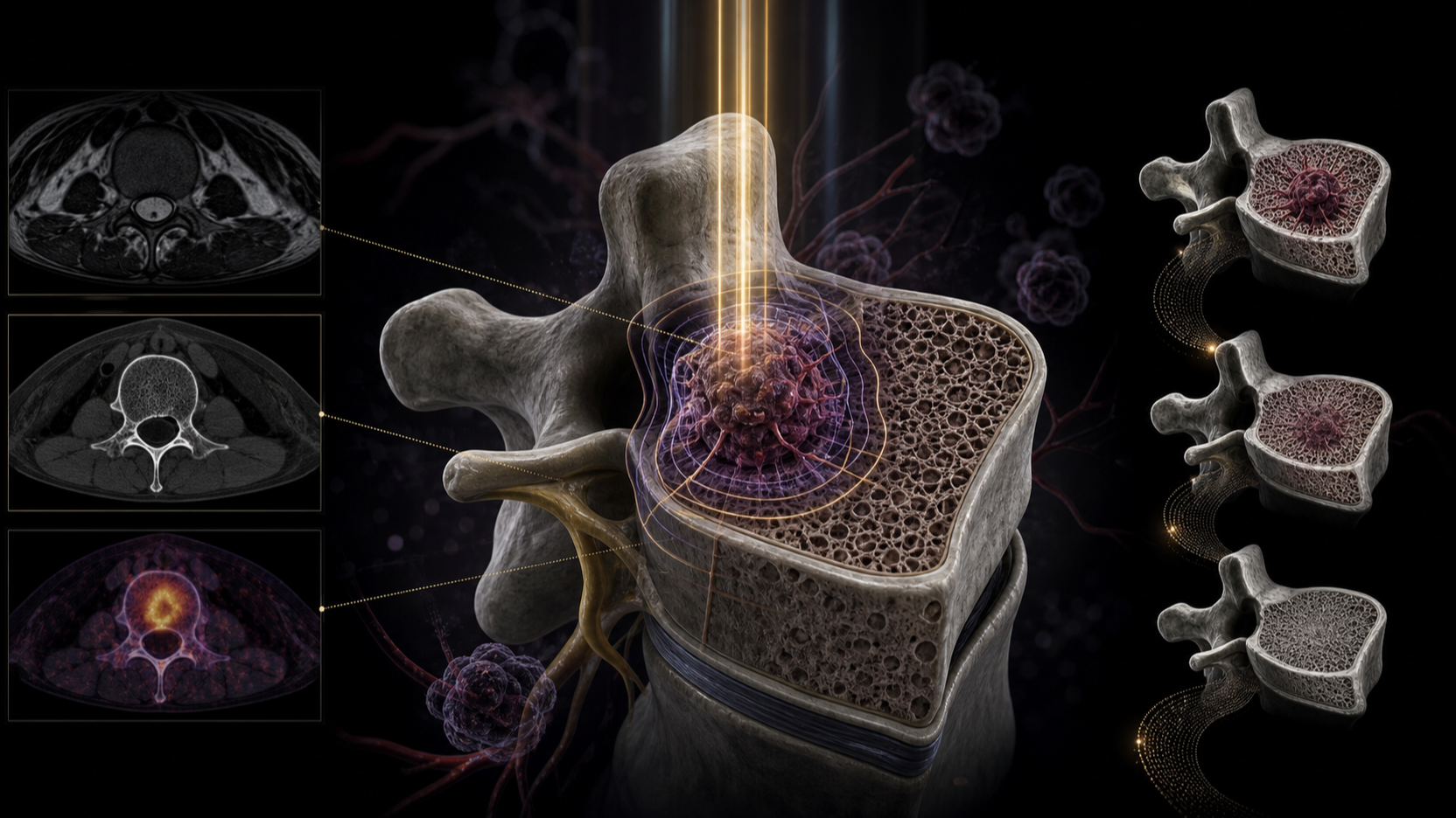 Original medical illustration for: Understanding Response to Precision Radiation Therapy for Bone Metastases