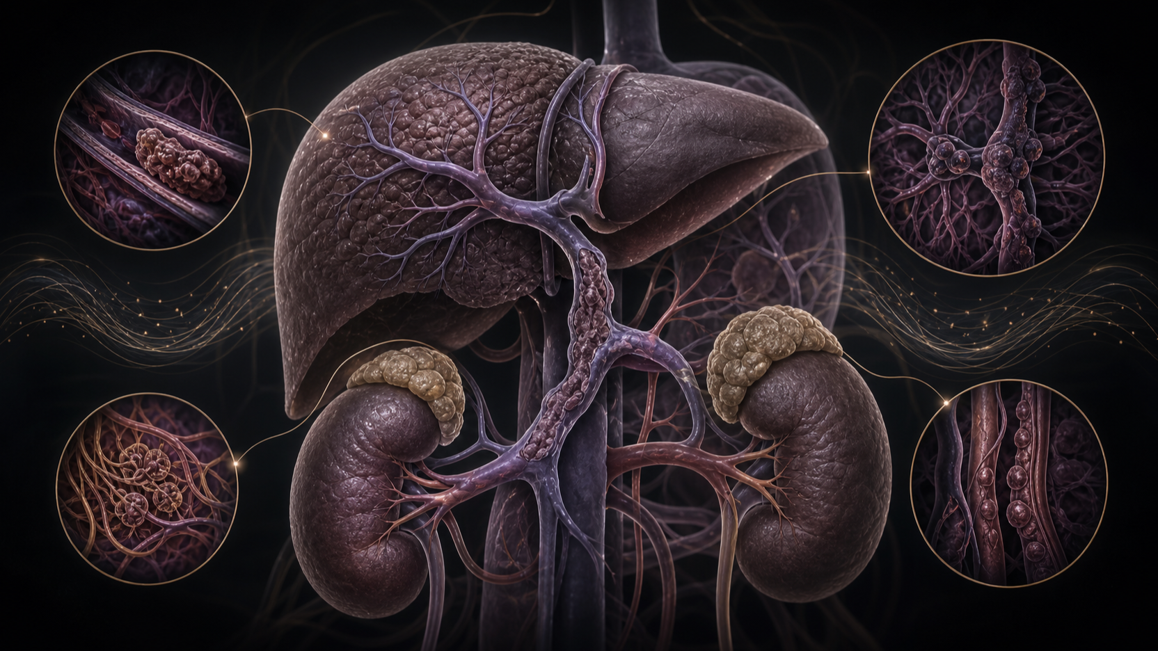 Original medical illustration for: When Abdominal Pain Isn't Cirrhosis: How a Car Accident Caused Portal Vein Blockage